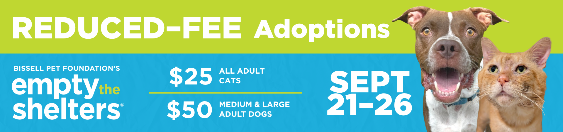 Reduced-Fee Adoptions Sept 21-26